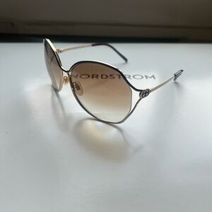 Gucci Gold Frame Gradient Brown Lens Sunglasses